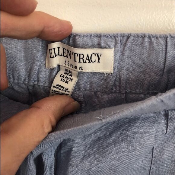 ELLEN TRACY Adjustable Drawstring Linen Shorts - Picture 2 of 8